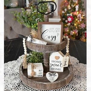 Farmhouse Tray Decor 7 Piece Set